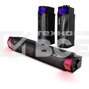 Саундбар мини SVEN SB-G1450, черный (10 Вт, питание USB, Bluetooth, подсветка)