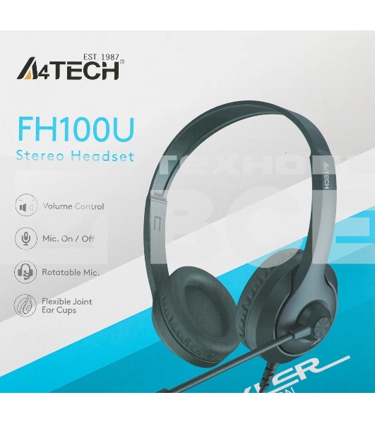 Гарнитура A4Tech FStyler FH100U чёрный, проводная, USB