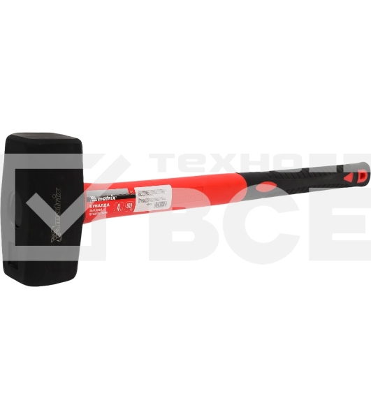 Кувалда Matrix 10976 4 кг, фибергласовая обрезиненная рукоятка 600 мм