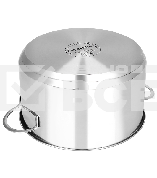 Кастрюля из нержавеющей стали APPETITE SH05273 pretty 2,7 л, стеклянная крышка с ободком и пароотводом, диаметр 18 см.