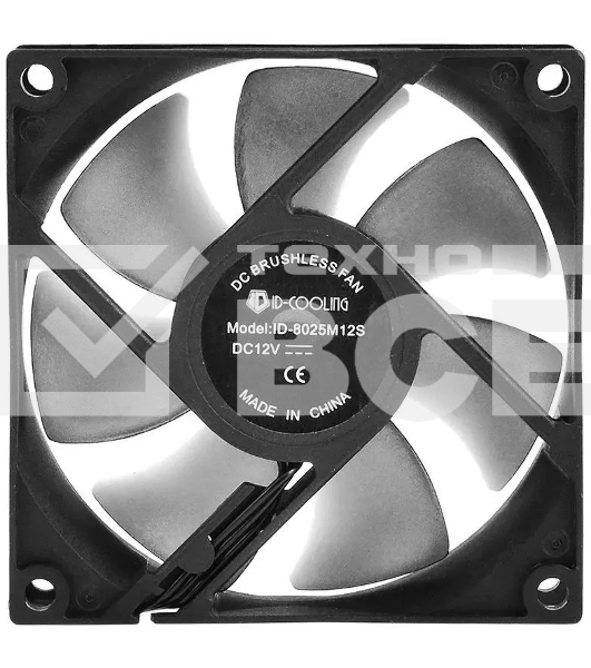 Вентилятор для корпуса ID-Cooling NO-8025-SD черный, 80 мм, 2000 об/мин, 21 дБ, 3 pin