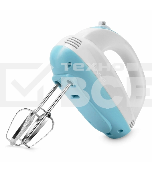 Миксер Maxwell MW-1360(W) Мощность 300 Вт.5 скорост. режимов.Номинальная потребляемая мощность 120 В