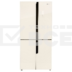 Холодильник Nordfrost RFQ 510 NFGI inverter бежевое стекло трехкамерный 286/141л морозилка снизу, Side-by-Side, фото 1