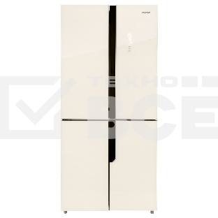 Холодильник Nordfrost RFQ 510 NFGI inverter бежевое стекло трехкамерный 286/141л морозилка снизу, Side-by-Side