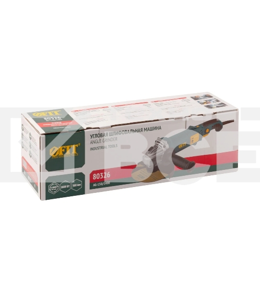 Углошлифовальная машина FIT AG-150/1400, 1400 Вт, 0-10000 об/мин, КлК 150 мм, 2,5 кг, армир.ротор, б/с щеток, коробка