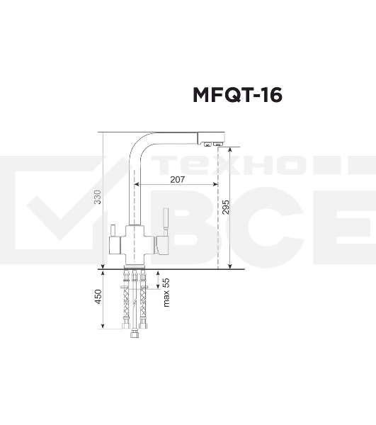Кухонный смеситель Maunfeld MFQT-16LBG светло-бежевый