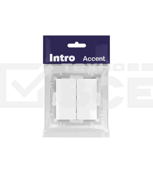 Выключатель Intro Accent 6-104-01М двойн. 10А-250В IP20 СУ AL/CU белый матовый Б0063456