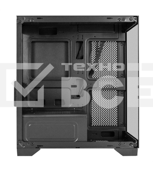 Компьютерный корпус Minitower ExeGate i3 SEA LE (mATX, без БП, 1хUSB+1хUSB 3.0, HD аудио, черный, передняя и боковая панели - закаленное стекло)