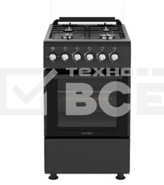 Плита комбинированная NORDEN FF6406GAZD Черный матовый