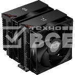 Кулер для процессора PCCooler RT620 Digital BK (250W, 4-pin PWM, LED temp., 157mm, 6x6mm, 2x120мм, 73.32CFM, 34.9dBA, 2200RPM, S: 1851/1700/1200/115X, AM5/AM4, черный), фото 1