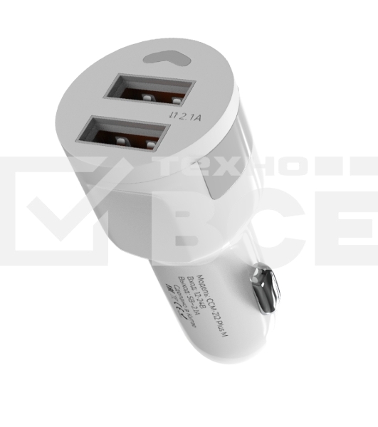 Автомобильное зарядное устройство Maxvi CCM-212 Plus M white 2.1A