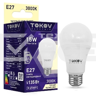 Лампа светодиодная TOKOV ELECTRIC 15Вт А60 3000К Е27 176-264В