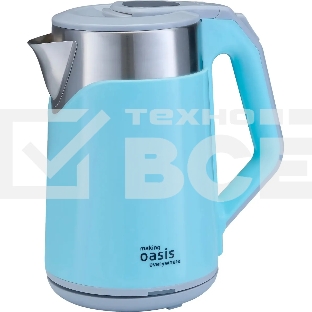 Чайник электрический Oasis K-21SPL голубой 2л 1800 Вт