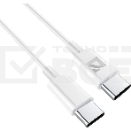 Кабель Defender USB F182 TypeC-TypeC 1м, 30 Вт, PD,TPE,белый, фото2