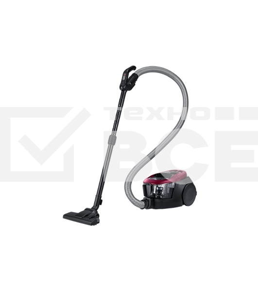 Пылесос Samsung VC18M31A0HP бордовый/черный, 380/1800 Вт, уборка сухая, пылесборник контейнер 2 л