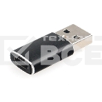 Переходник USB3.1 Cablexpert A-USB3.1-AMCF, AM/Type-C(F), 5Гбит/с, QC3.0, метал.корпус, Pro, черный, пакет, фото 1