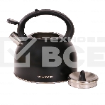 Чайник WILLMARK WTK-4810SS (4л, со свистком, с крышкой, нейлон ручка, техн. Easy spout open) черный, фото4