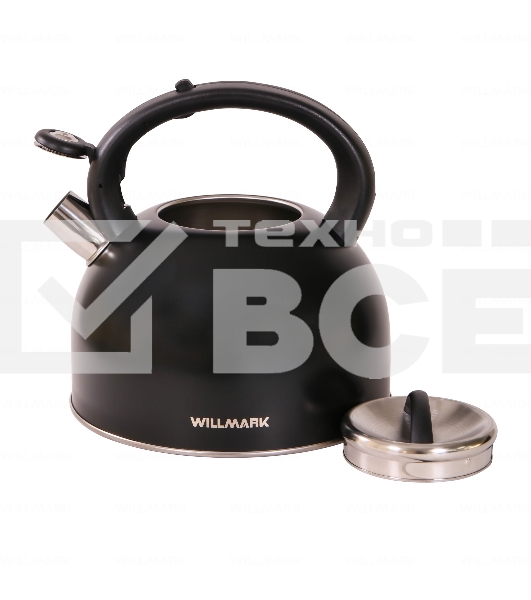 Чайник WILLMARK WTK-4810SS (4л, со свистком, с крышкой, нейлон ручка, техн. Easy spout open) черный