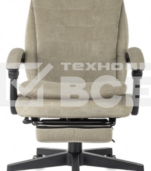 Кресло руководителя Бюрократ T-9950MSG-F Fabric песочный Light-21, крестов. пластик, подст. для ног