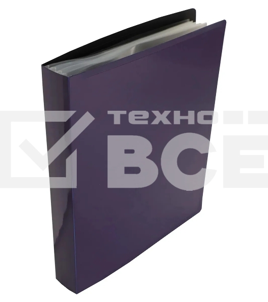 Папка с 80 прозр.вклад. Бюрократ DeLuxe DLVBOX80BBERRY A4 пластик 0.7мм черничный в коробе