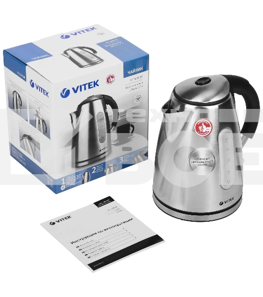 Чайник Vitek VT-7030 ST стальной, 2200 Вт, 1,7 л
