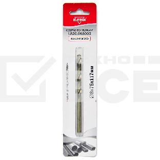 Сверло Elitech 1820.066000 по металлу Д=8мм Дл=117мм (1пред.) для дрелей