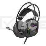 Проводные наушники Borofone BO105 Thunder черный, полноразмерные, RGB-подсветка, фото 1