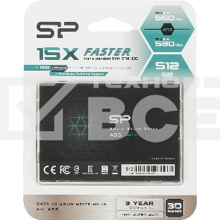 Накопитель SSD Silicon Power Ace A55, 512Gb, SATA III, 2.5