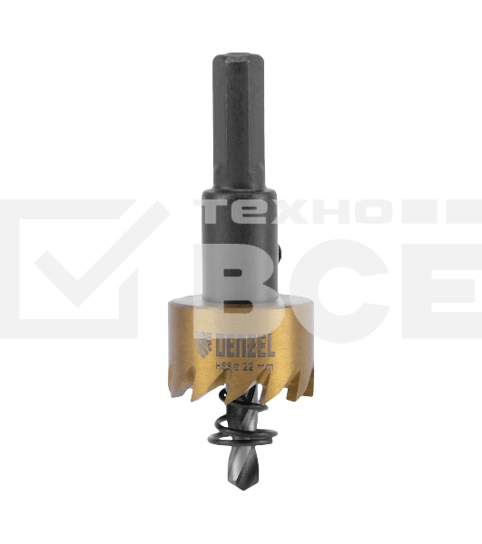 Коронка по металлу Denzel HSS, 22 мм, нитридтитановое покрытие