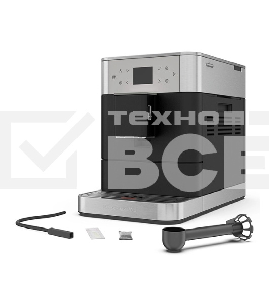 Автоматическая эспрессо-машина KitchenAid 5KES8556EBK, 2.2 л, одновременное приготовление двух чашек, 5 уровней крепости кофе, автоматическая очистка, автоматическая декальцинация, цветной дисплей, сенсорное управление, 15 рецептов, автоматическое вспенив