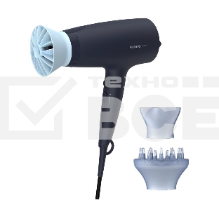 Фен Philips BHD360/20 черный/синий, 2100 Вт, ионизация
