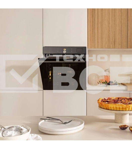 Встраиваемая электрическая духовка Gorenje BP6138B, объем 77 л, макс. температура 320 градусов, сенсорное/поворотное управление, Wi-Fi, пиролитическая очистка, телескопические направляющие на одном уровне, термощуп, AirFry, автоматические программы, динамическая система охлаждения, многоуровневое приготовление, PerfectGrill, энергоэффективность А+, черный