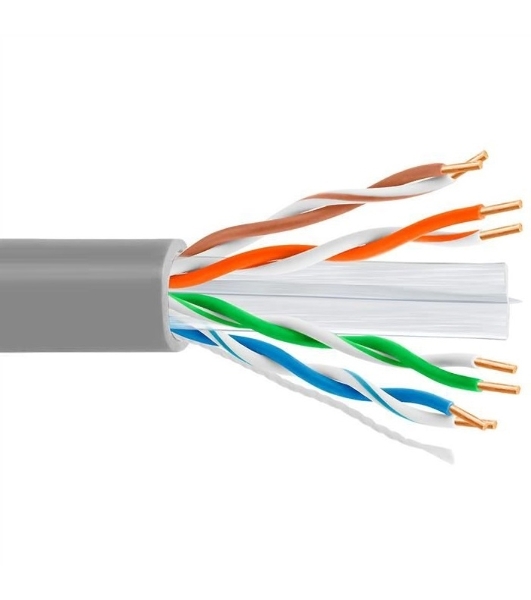 Кабель витая пара UTP 5bites US6575-305A, бухта 305м, Cat.6, 4 пары, одножильный, 23awg, 4X2X1/0.50, CCA/PVC/BLUE