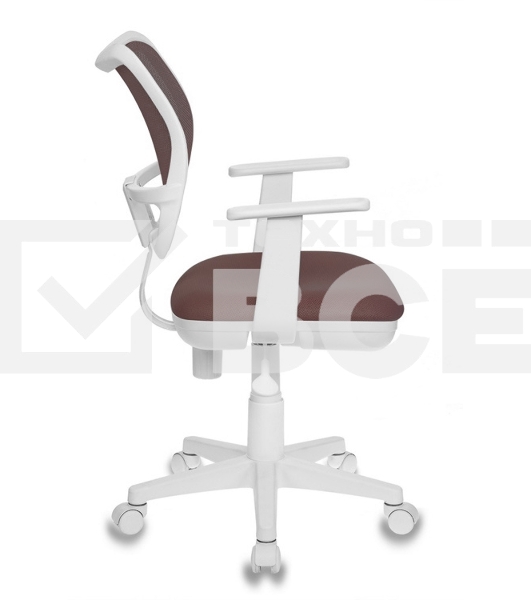 Кресло компьютерное Бюрократ CH-W797/BR/TW-14C TW-14C коричневый, спинка сетка, сиденье коричневый, пластик белый