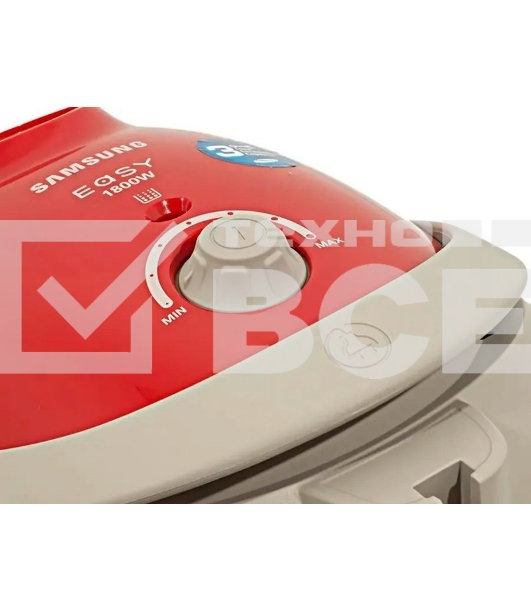 Пылесос Samsung VCC5251V3R 1800Вт, красный 410/1800 Вт, уборка сухая, пылесборник мешок, контейнер 2л