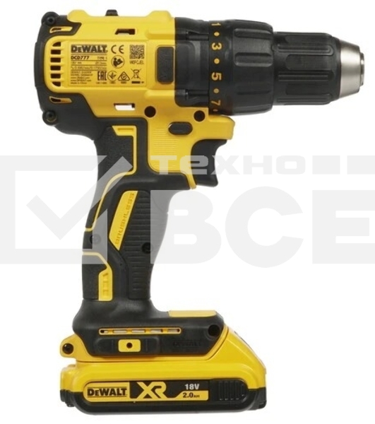 Аккумуляторная безударная бесщеточная дрель - шуруповерт XR DEWALT DCD777D2T-QW