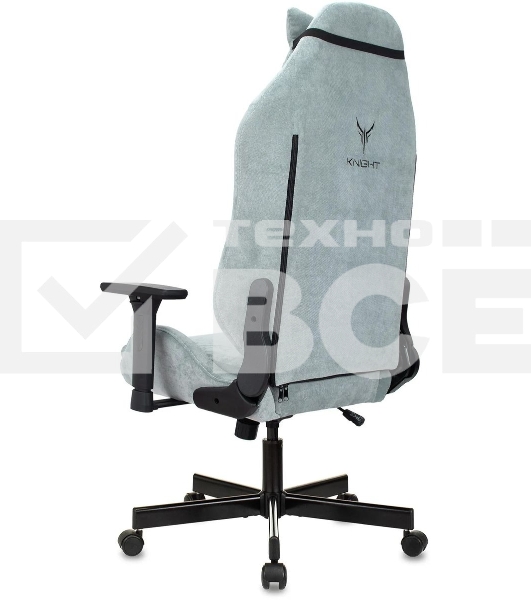 Кресло игровое Knight N1 Fabric серо-голубой Light-28 с подголов. крестовина металл
