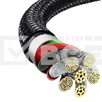 Кабель Baseus CATWJ-C01 Tungsten Gold Fast Charging Data Cable USB to Type-C 66W 2m Black, фото6