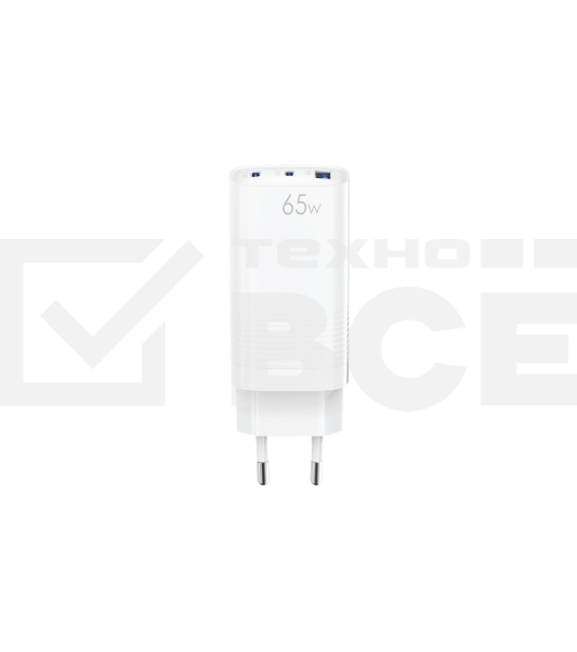 Сетевое зарядное устройство OLMIO 2Type-C/USB, 65W, 6A, QuickCharge3.0, PowerDelivery3.0, GAN