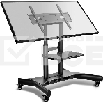 Стойка для телевизора с кронштейном ONKRON 50'-83', мобильная, черная TS1380, фото 1