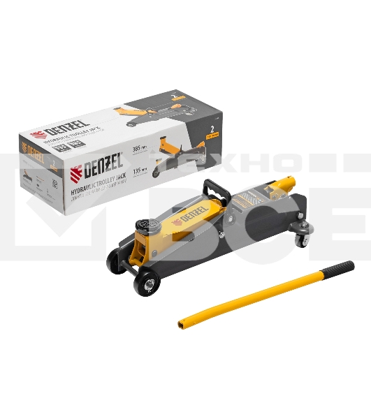 Домкрат гидравлический подкатной Denzel, 2 т, 135-385 мм 51230