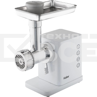 Мясорубка электрическая Haier HG-700 белый, 1900 Вт, 3.0 кг/мин, реверс, защита от перегрузки, металлический лоток, насадки - 5