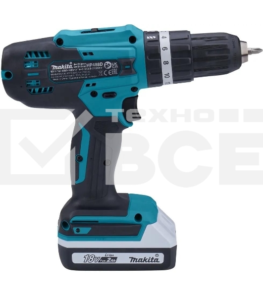 Дрель-шуруповерт Makita HP488D006 аккум. патрон:быстрозажимной