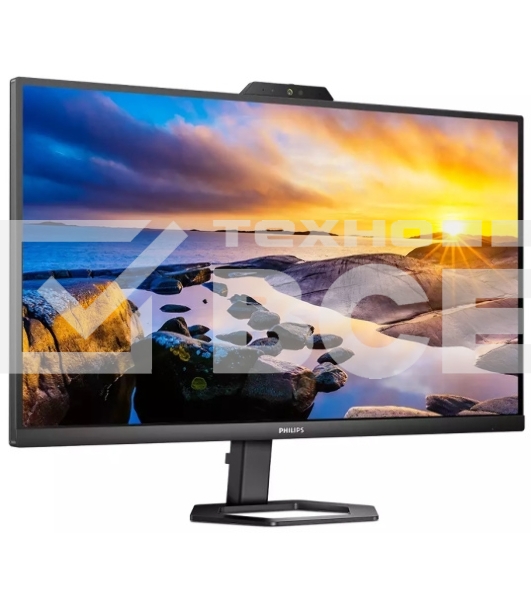 Монитор 27' Philips 27E1N50HE IPS 2560x1440, 75 Гц, 4 мс, 16:9, 300 кд/м², HDMI 1.4, DP 1.2, USB-C, USB Hub, 3.5 Jack, динамики (2×3 Вт), веб-камера, FreeSync, черный