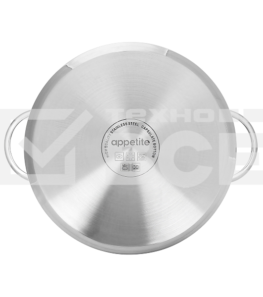 Кастрюля из нержавеющей стали APPETITE SH05273 pretty 2,7 л, стеклянная крышка с ободком и пароотводом, диаметр 18 см.