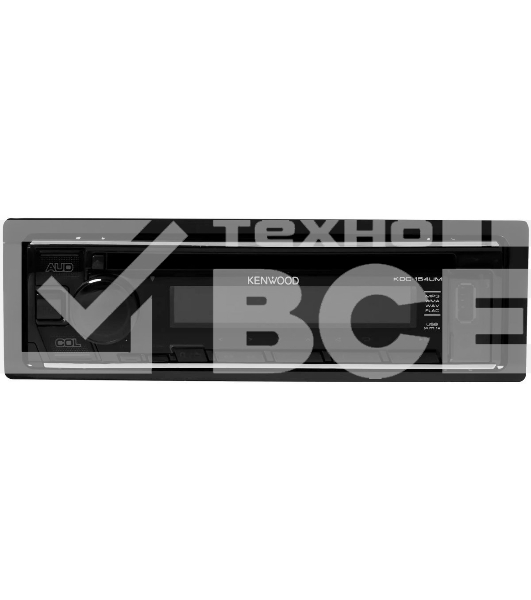 Автомагнитола Kenwood KDC-154UM, 1 DIN, CD, USB Type-A, AUX, съёмная панель