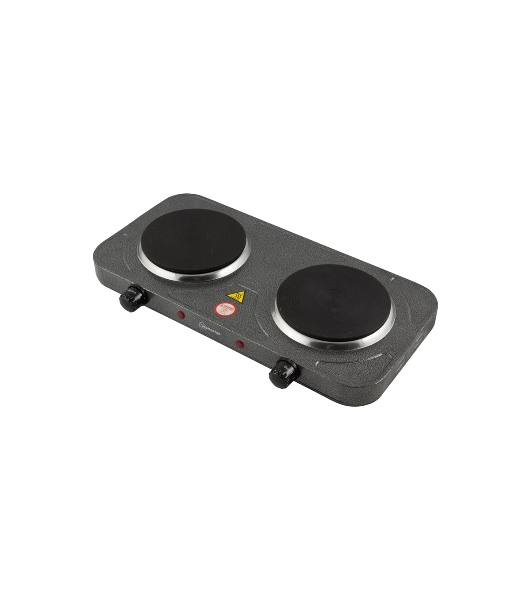 Плита настольная электрическая Homestar HS-1104 серый, 2 кВт, ТЭН, конфорки - 2, эмаль, поворотные переключатели