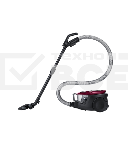 Пылесос Samsung VC18M31A0HP бордовый/черный, 380/1800 Вт, уборка сухая, пылесборник контейнер 2 л