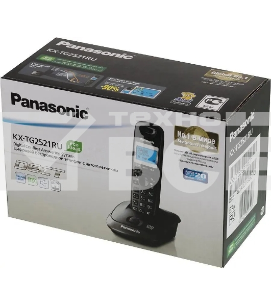 Телефон беспроводной (DECT) Panasonic KX-TG2521RUT (титан) {АОН, Caller ID,спикерфон,голосовой АОН,полифония,цифровой автоответчик}