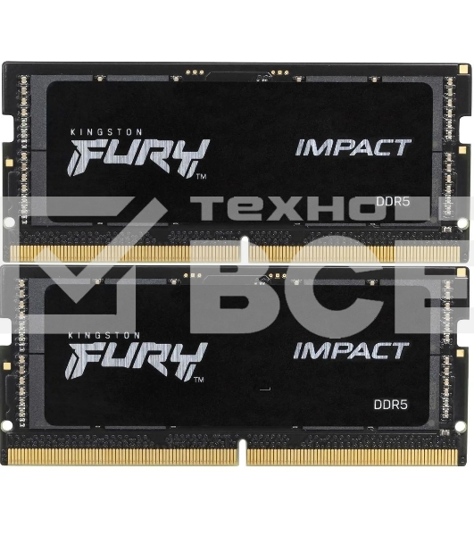 Оперативная память Kingston Fury Impact, DDR5, 64GB (2x32GB), 4800MHz, CL38, SO-DIMM